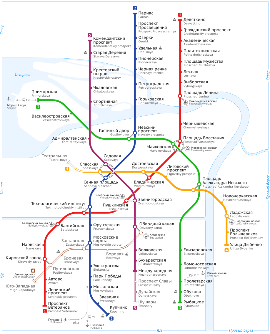 Карта города Санкт-Петербург